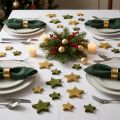 Décoration à disperser étoiles vert et or avec paillettes décoration de table Noël 4/5cm 40 pcs | Floristik24.be