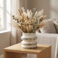 Jardinière décorative pour compositions sèches crème gris-vert 16×16cm | Floristik24.be
