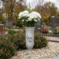 Vase funéraire en polyrésine motif ange à brancher H29cm | Floristik24.be