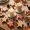 Décoration à disperser étoiles en bois étoiles bois de manguier abricot jaune 5cm 12 pcs | Floristik24.be