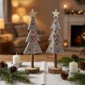 Sapin de Noël en feutre décoration avec coeurs gris rouge 28cm 4 pcs | Floristik24.be
