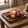 Plateau décoratif en bois, rectangulaire, verni brun foncé, 30×25cm | Floristik24.be