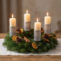 Porte-bougies sur pied, gris argenté, Ø 22 mm, H 10 cm, lot de 4 | Floristik24.be