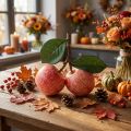 Décoration de pomme rouge artificielle, 2 pièces, 13 cm | Floristik24.be