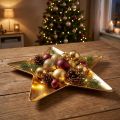 Assiette de Noël décoration étoile assiette plastique doré Ø31cm | Floristik24.be