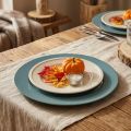 Assiette décorative en plastique marron pétrole Ø33cm | Floristik24.be
