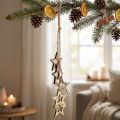 Décoration suspendue étoile en bois naturel avec cordon 50 cm | Floristik24.be