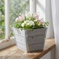 Jardinière en bois jardinière shabby chic gris 19x19x15.5cm | Floristik24.be