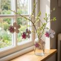 Décoration murale bois fleur papillon blanc rose 10×9cm 8 pcs | Floristik24.be
