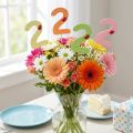 Bouchons numérotés anniversaire 2 bouchons fleurs bois 27,5cm 16 pcs | Floristik24.be