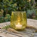 Vent léger décoration verre vintage jaune vert Ø12cm H12,5cm | Floristik24.be