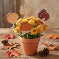 Tuteurs en bois pour fleurs de citrouille, finition orange et naturelle, 6,5 x 7 cm, lot de 12 | Floristik24.be