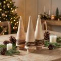 Mini décoration de sapin de Noël en bois décoration de table naturelle H13,5 cm 3 pièces | Floristik24.be