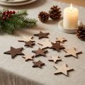 Déco étoiles Noël marron naturel Ø3,5–5,5cm 48 pcs | Floristik24.be