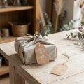 Étiquettes cadeaux en papier fleurs marron 8×5cm 24 pcs | Floristik24.be