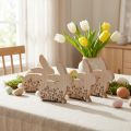 Lapins de Pâques lapins en bois assis marron naturel 18,5×18cm 4 pcs | Floristik24.be