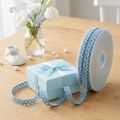 Ruban décoratif bleu bordure dentelle L9mm L20m | Floristik24.be