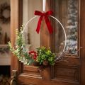 Couronne décorative eucalyptus, baies et cônes artificielle Ø30cm | Floristik24.be