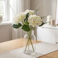 Hortensia, fleur en soie, fleur artificielle pour déco de table blanc, vert L44cm | Floristik24.be