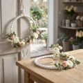 Anneau décoratif en bois blanc style shabby chic Ø19cm, idéal pour un mariage, le printemps ou la décoration de porte, lot de 4 | Floristik24.be