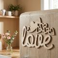 Coeurs "Love" décoration en bois naturel avec signe de décoration aimanté 20,5/25cm 6 pièces | Floristik24.be