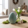 Oeuf de Pâques oeuf décoratif gris-vert en plastique floqué 20cm | Floristik24.be