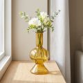 Mini vase vase en verre jaune vase à fleurs verre Ø8cm H16,5cm | Floristik24.be