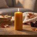 Bougie pilier PURE miel jaune bougies Wenzel 130/60mm | Floristik24.be