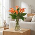 Calla Lily Abricot Calla Fleurs Artificielles Orange Exotique 44cm | Floristik24.be