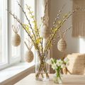 Oeufs de Pâques décoratifs à suspendre avec oreilles de lapin 13,5 cm 4 pcs | Floristik24.be