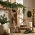 Étoile décorative en jute naturel 30 cm (4 pièces) | Floristik24.be
