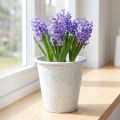 Pot de fleurs orné, cache-pot, récipient en métal, blanc, Ø 15,5 cm, H 14,5 cm | Floristik24.be