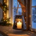Lanterne en métal anthracite avec étoiles – Ø16,5 cm, hauteur 24 cm – décoration élégante avec poignée de transport | Floristik24.be