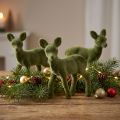 Figurine décorative cerf faon floqué figurines de Noël vert 10,5cm 6 pcs | Floristik24.be