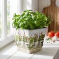 Pot à herbes, jardinière avec motif, jardinière H13cm L13,5cm | Floristik24.be