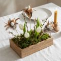 Œufs de caille artificiels, plumes décoratives sur bâtonnet, 36 cm, lot de 12 | Floristik24.be