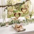 Coeurs en bois cintre décoratif coeur en coeur flammé 15×15cm 4pcs | Floristik24.be