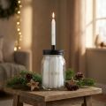 Bougeoir sur verre avec 24 bougies Calendrier de l'Avent H14,5cm | Floristik24.be