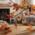 Gland pour décoration à suspendre automne naturel/marron 5,3x3,5cm 12 pièces | Floristik24.be