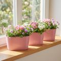 Bol à plantes ovale rose bol décoratif plastique 20×10×11cm 3pcs | Floristik24.be