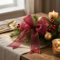 Ruban cadeau en organza avec lisière Bordeaux 50 m | Floristik24.be