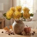 Pelote d’épingle artificielle Leucospermum Jaune 30cm 6pcs | Floristik24.be