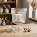 Coupe lanterne verre cannelé décoration Ø11,5cm H15cm | Floristik24.be