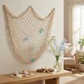 Filet de pêche maritime, filet déco à coquillages 100×120cm | Floristik24.be