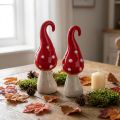 Champignons décoratifs en céramique rouge blanc Ø5cm H15.5cm 2pcs | Floristik24.be