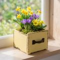 Bac à plantes décoratif en bois jaune 12,5 cm | Floristik24.be