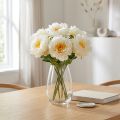 Pivoines Pivoines Artificielles Fleurs Artificielles Blanches Jaunes 7 Pièces | Floristik24.be