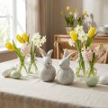Figurines décoratives lapin de Pâques lapins avec motif à pois 13cm 2pcs | Floristik24.be
