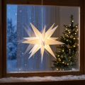 LED étoile 3D blanc minuterie pile extérieur Ø30cm H74cm | Floristik24.be