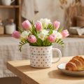 Tasse avec coeurs tasse en céramique blanc rouge Ø9cm H9cm | Floristik24.be